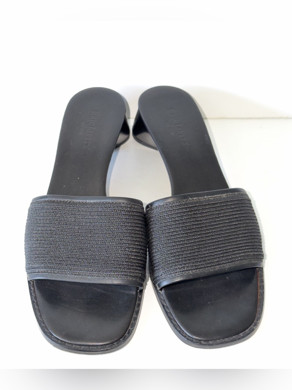 Eric Javitz Black Slide Sandals Women's Low Heel Slide Sz 9 Summer Minimalist - Picture 8 of 8